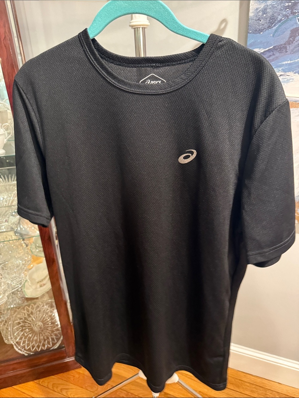 ASICS Black Short-Sleeve Training Tee with Logo